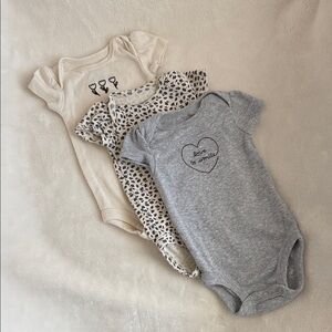 Carter's Cream, Gray, and Patterned Bodysuit Set
